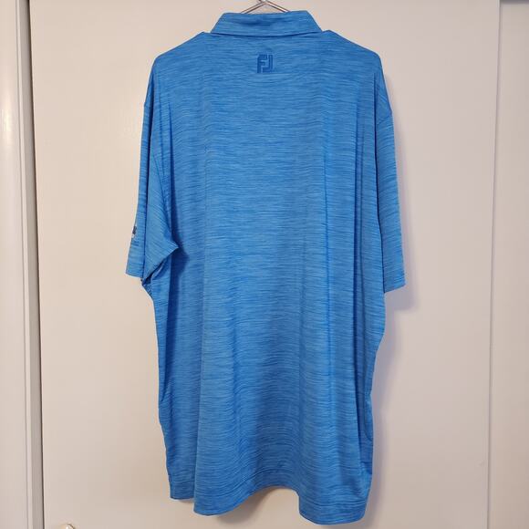 Mens Footjoy Caribbean Blue Short Sleeve Polo Sports Golf Shirt Golf Polo Sz XXL - Picture 3 of 7